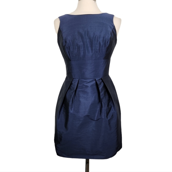 Alfred Sung D523 Midnight Blue Open Back Bow Dress Women's Size 4 - Picture 2 of 13